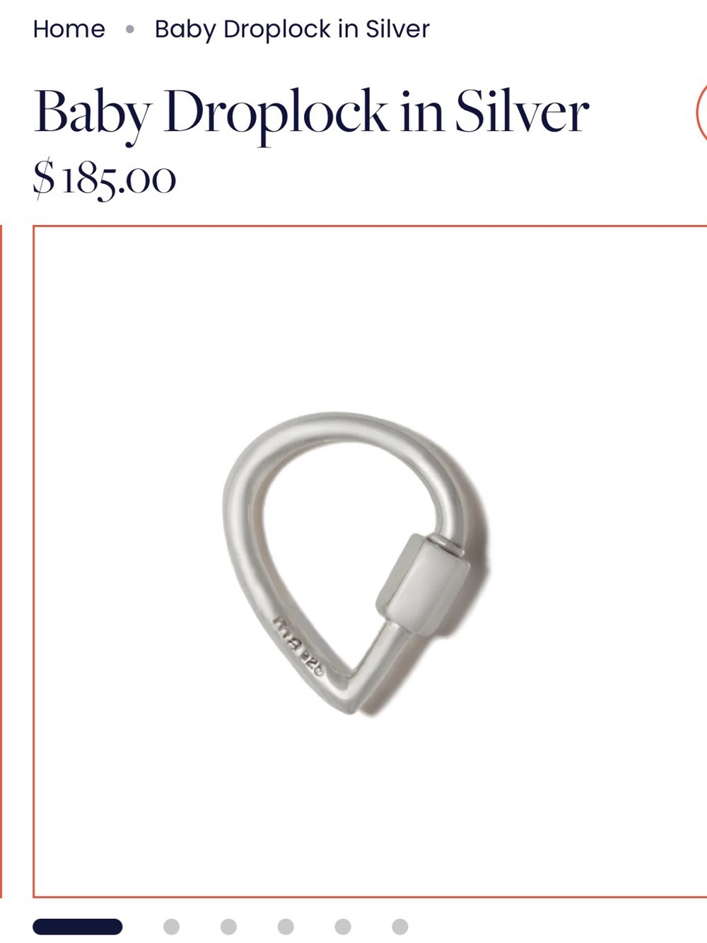 Marla Aaron silver drop lock